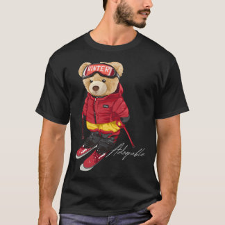Camiseta Esqui de Urso Adorável Bonito - Esqui Adotável