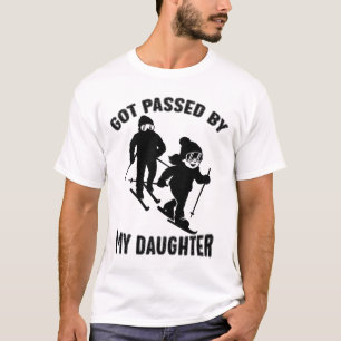 Camiseta Esqui Divertido Foi Dado Um Pedal Por Minha Filha