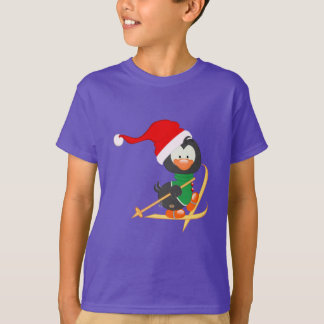 Camiseta Esqui do pinguim do Natal