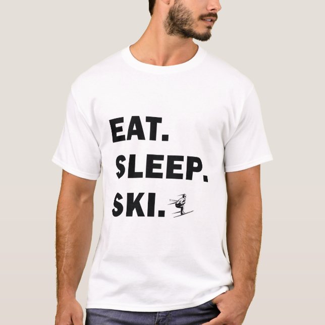 Camiseta Esqui e Snowboard - Coma Esqui do Sono (Frente)