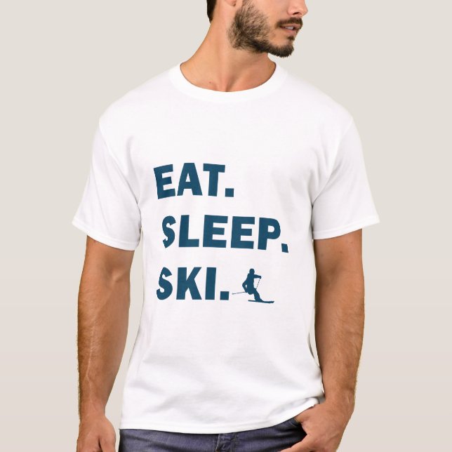 Camiseta Esqui e Snowboard - Coma Esqui do Sono (Frente)