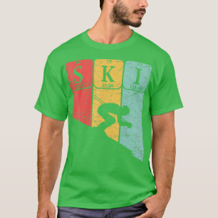 Camiseta Esqui Elementos Periódicos de Capa Vintage do Nerd