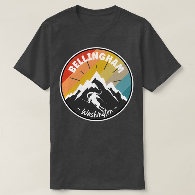 Camiseta Esqui Em Bellingham Washington (Frente do Design)
