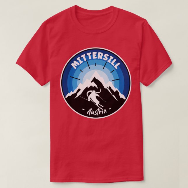 Camiseta Esqui Em Mittersill Áustria Azul (Frente do Design)