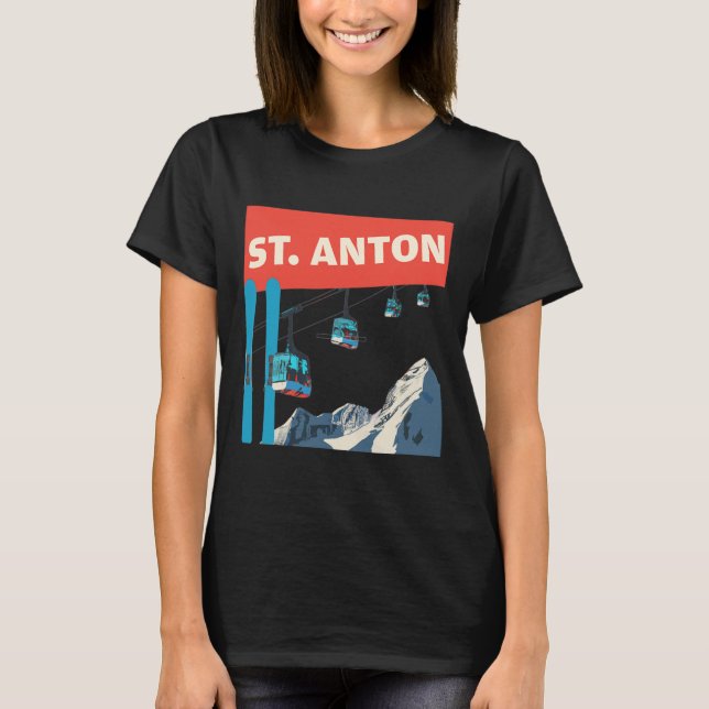 Camiseta Esqui em St. Anton - Retro St. Anton Ski  (Frente)