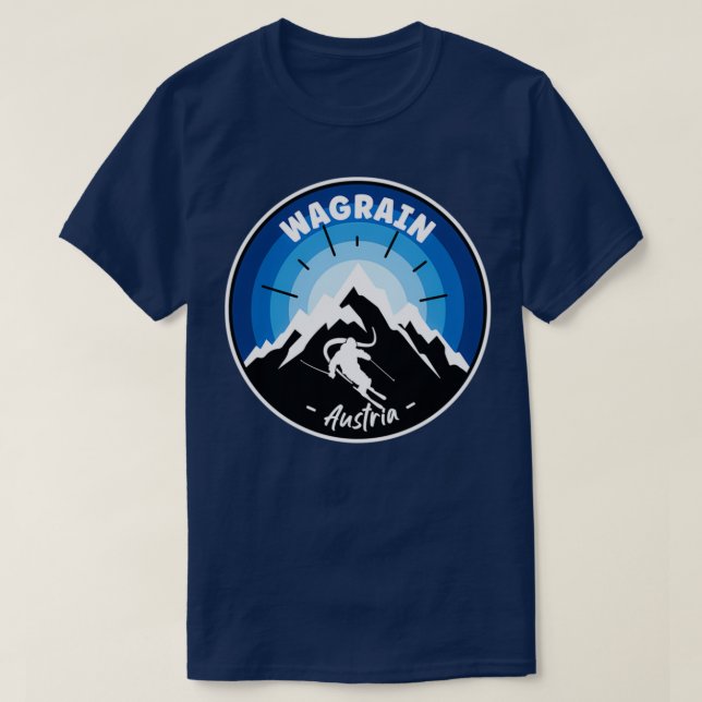 Camiseta Esqui Em Wagrain Austria Blue (Frente do Design)