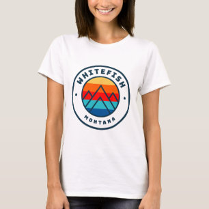 Camiseta Esqui em Whitefish Montana Snowboard Família Esqui