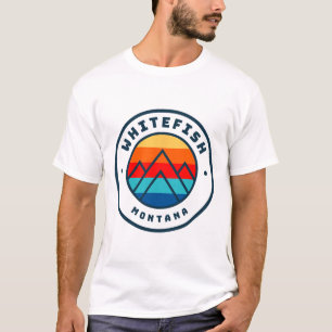 Camiseta Esqui em Whitefish Montana Snowboard Família Esqui