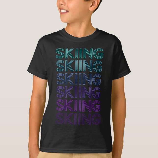 Camiseta Esqui Esquiador Retro  (Frente)