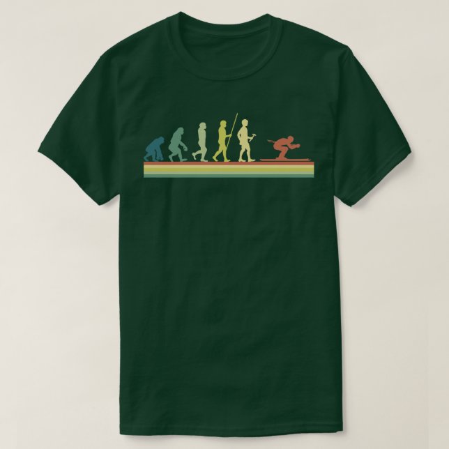 Camiseta Esqui Evolução Humana (Frente do Design)