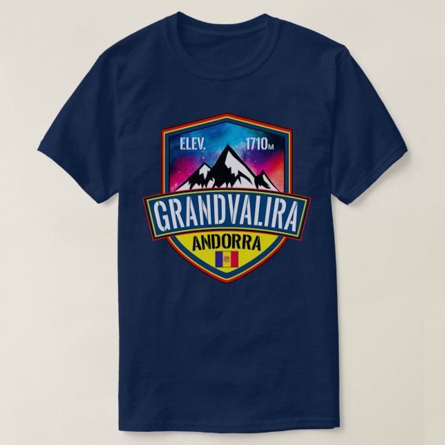Camiseta Esqui Grandvalira Andorra Montanhas dos Pirenéus d (Frente do Design)