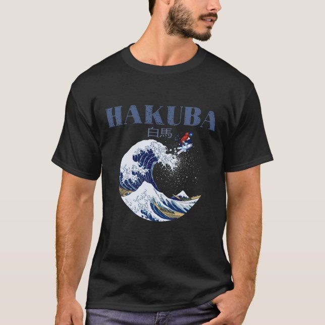Camiseta Esqui HAKUBA, Arte Japonesa Vintage (Frente)