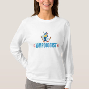 Camiseta Esqui Humorístico de Neve Pulando