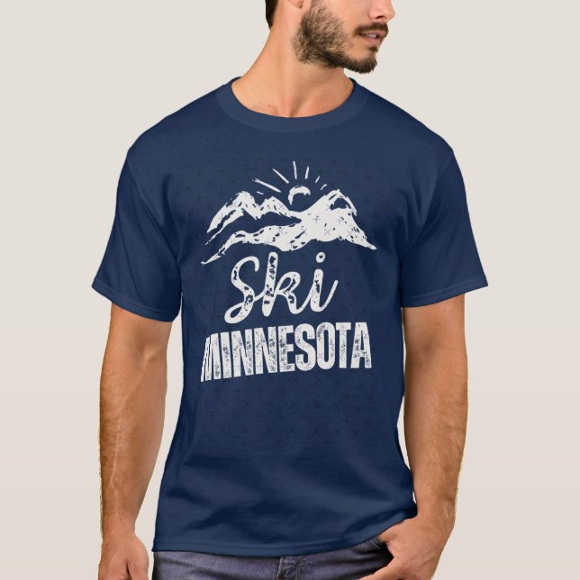 Camiseta Esqui Minnesota Áspero Distorcido (Frente)