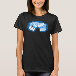 Camiseta Esqui Montanhas de Óculos de Esqui Esportes de inv