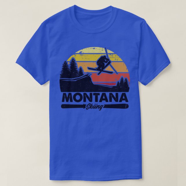 Camiseta esqui montanhoso de Montana (Frente do Design)