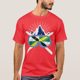 Camiseta Esqui Monterey Califórnia Bandeira Esquiando Esqui