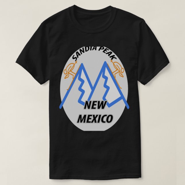 Camiseta Esqui No Círculo Novo México PEAK De SANDIA (Frente do Design)