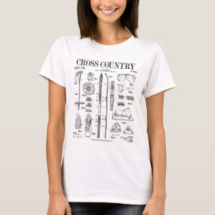 Camiseta Esqui Nórdico Cross Country Esqui Vintage Patente