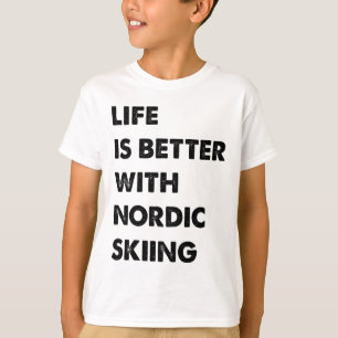 Camiseta Esqui Nórdico Divertido A Vida É Melhor Com Esqui