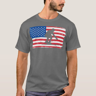 Camiseta Esqui Patriótico Americano de Pavilhão dos EUA