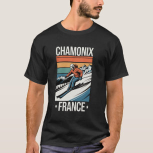 Camiseta Esqui Retro Chamonix França, Esqui Montanha France