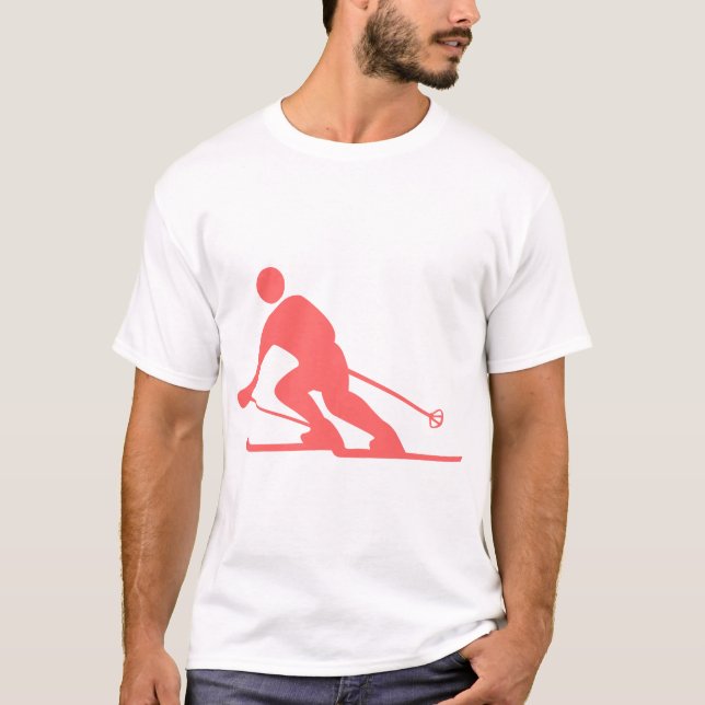 Camiseta Esqui - Rosa Tropical (Frente)