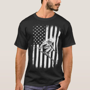 Camiseta Esqui usa bandeira americana esporte de inverno es