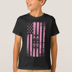 Camiseta Esqui Vintage Americano Esqui Inverno Montanha EUA