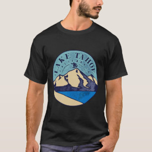Camiseta Esqui vintage no Lago Tahoe Montanhas nevadas