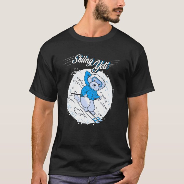 Camiseta Esqui Yeti Dog Skier Winter Sports Ski (Frente)