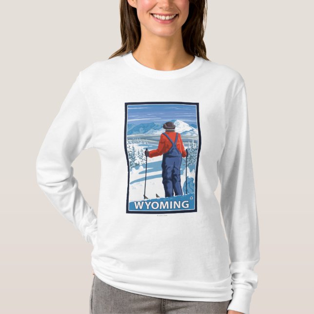 Camiseta Esquiador AdmiringWyoming (Frente)