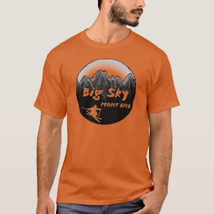 Camiseta Esquiador artístico de Montana do céu grande