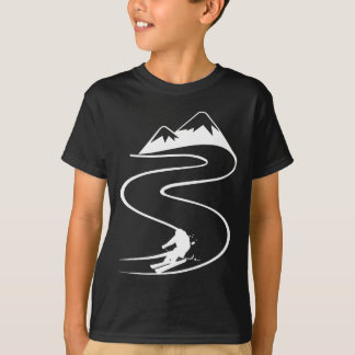 Camiseta Esquiador Com Pegadas Na Neve Profunda Freeride Sp
