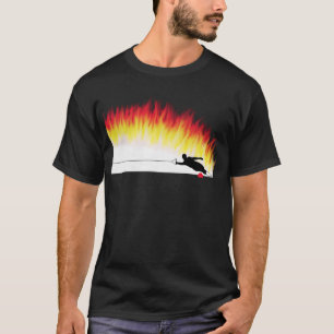 Camiseta Esquiador da água do slalom com t-shirt das chama