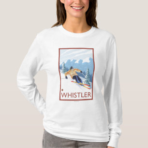 Camiseta Esquiador da neve de Downhhill - assobiador, BC