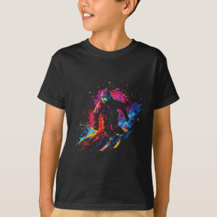 Camiseta Esquiador de Esqui Alpino de Esportes de Inverno P