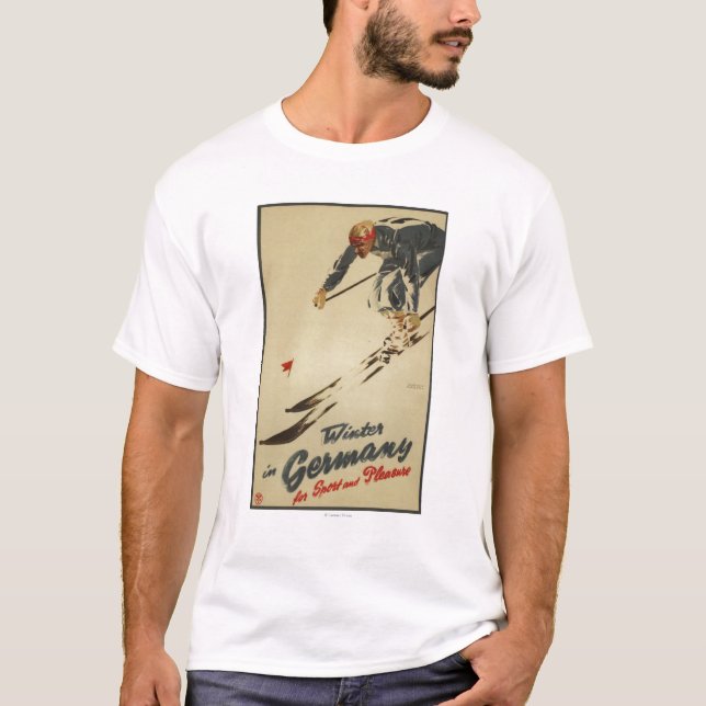 Camiseta Esquiador em declive - Promo do esporte e do (Frente)