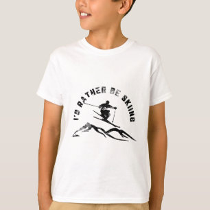 Camiseta Esquiador Eu Preferiria Estar Esquiando Esqui _1
