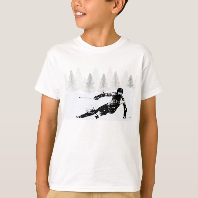 Camiseta Esquiador Pro, Ski Snowboard T-Shirt (Frente)