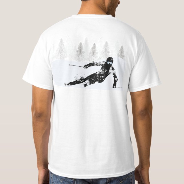 Camiseta Esquiador Pro, Ski Snowboard T-Shirt (Verso)