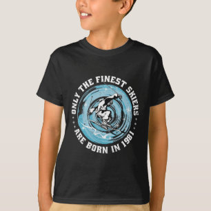 Camiseta Esquiadores Esquiador Vintage Nasceu Em 1981 Anive