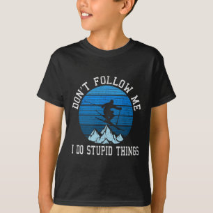 Camiseta Esquiadores Não Me Seguem Esquiando Presente de Es