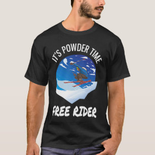 Camiseta Esquiando É Pó Tempo Livre para Cavaleiros