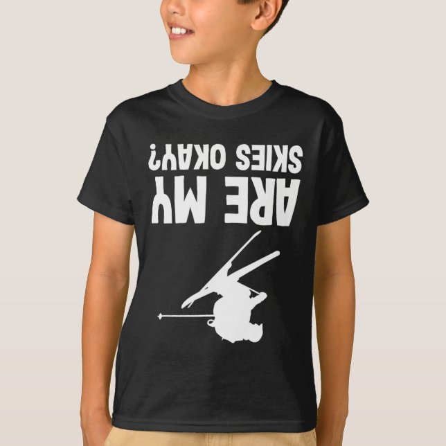 Camiseta Esquiando Engraçado De Cima Para Baixo O Esportes  (Frente)