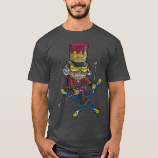 Camiseta Esquiando Nutcracker Ski Christmas Knit Pattern Sk