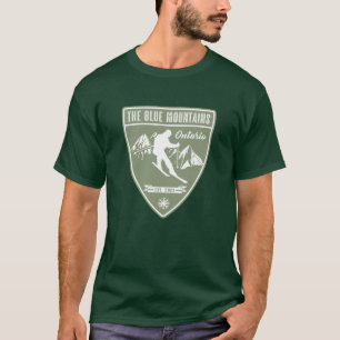 Camiseta Esquiar As Montanhas Azuis Ontário
