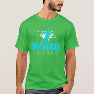 Camiseta esquiar é amor garota