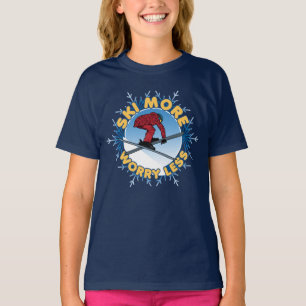 Camiseta Esquiar Mais Preocupada Menos Cota de esqui