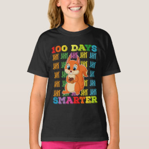 Camiseta Esquilo 100 Dias Mais Esperto 100º Dia de Escola
